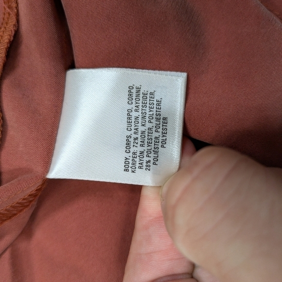 Anthropologie Elevenses Vest Women's M Red Rust Old Town Long Open Front Tie - Picture 7 of 9